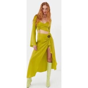 NWT For Love & Lemons Allie Midi Dress in Green size Medium